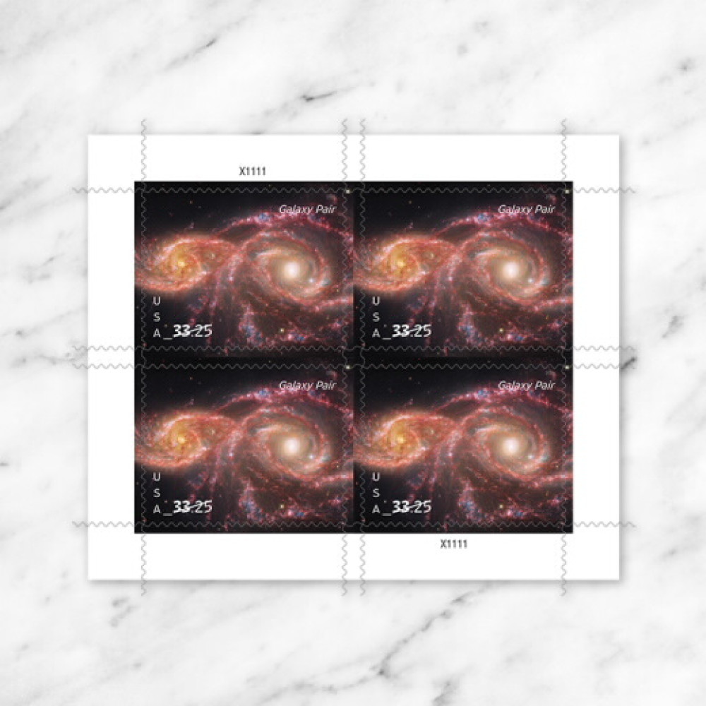 (2026) Galaxy Pair Priority Mail Express Stamps, Sheet of 4